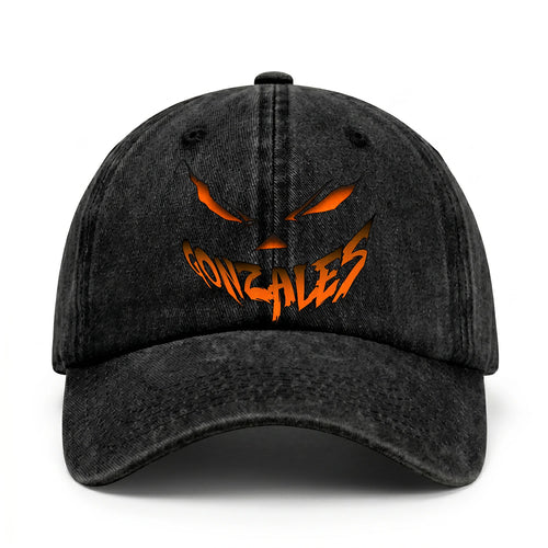 Your Name Jack O' Lantern Halloween Washed Cap GONZALES 13K1 C100PF
