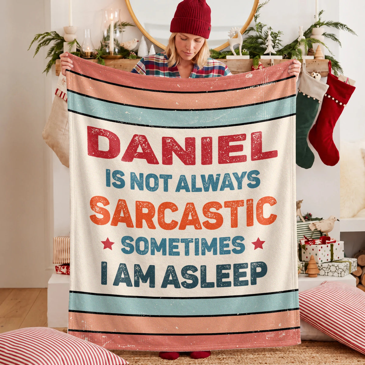 Your Name Sarcastic Funny Retro Fleece Blanket DANIEL 13K1 BK62
