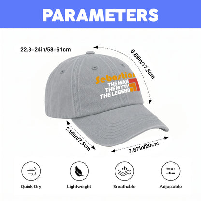 The Man The Myth The Legend With Logo Washed Cap SEBASTIAN 13K1 C72PF