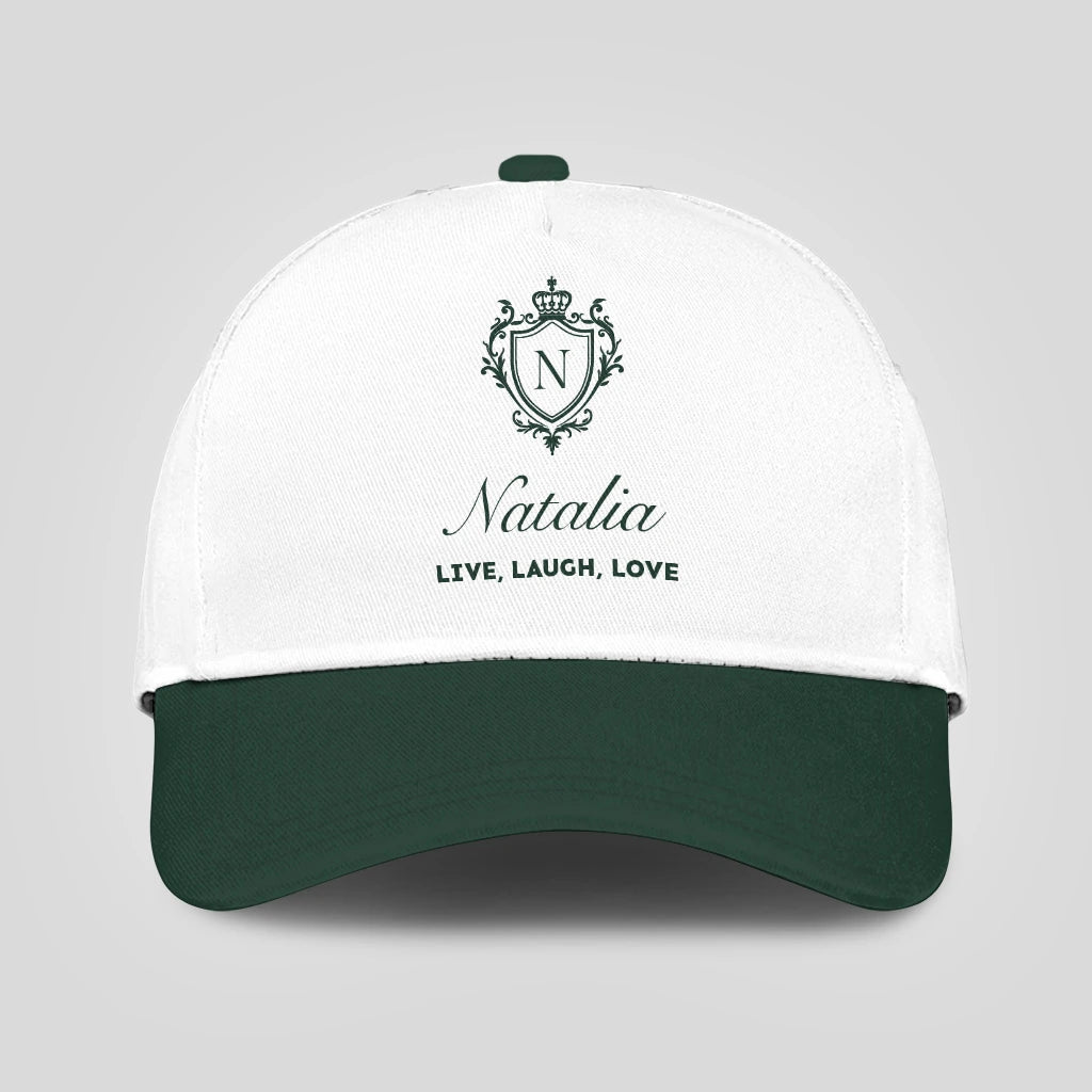 Live Laugh Love Elegant Blue And White Cap NATALIA 13K1 C90PF