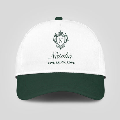 Live Laugh Love Elegant Blue And White Cap NATALIA 13K1 C90PF