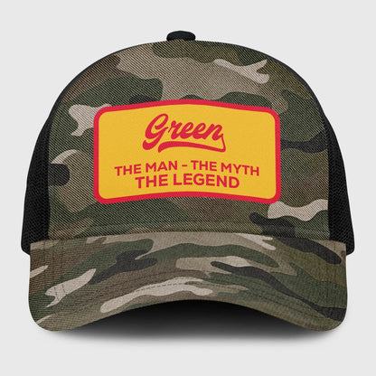 The Man The Myth The Legend Camo Vintage Mesh Cap GREEN 13K1 C191PF