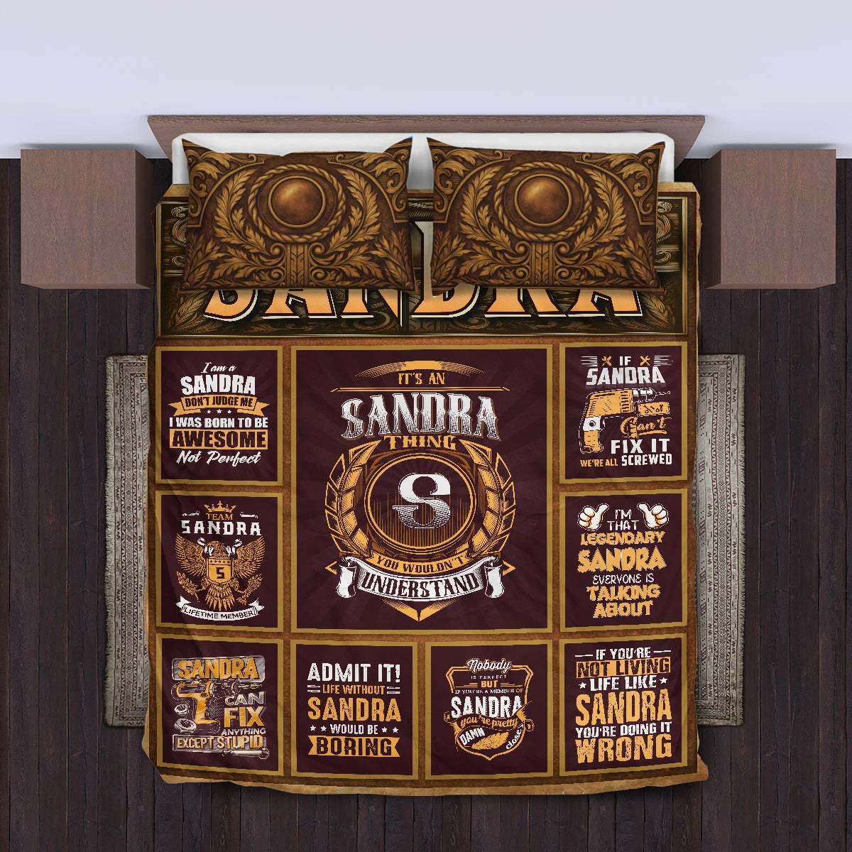 SANDRA Limited Edition Personalized Bedding Set 13K1-BS3
