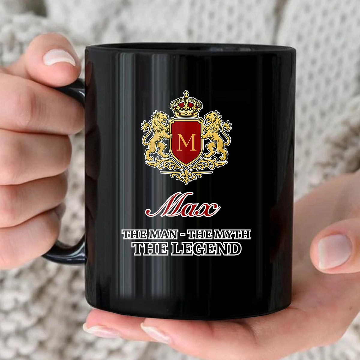 The Man The Myth The Legend Gold Royal Logo Mug MAX 13K1 MG03