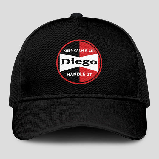 Keep Calm & Let Your Name Handle It Black Mesh Cap DIEGO 13K1 C206PF