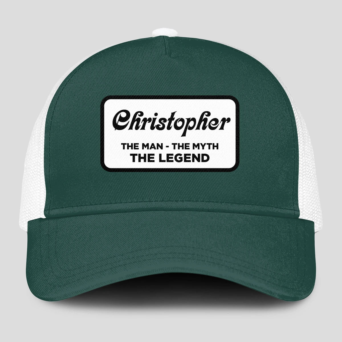 The Man The Myth The Legend Green And White Mesh Cap CHRISTOPHER 13K1 C198PF