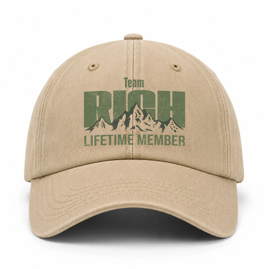 Team Your Name Lifetime Member Mountain Cap RICH 13K1 C58PF