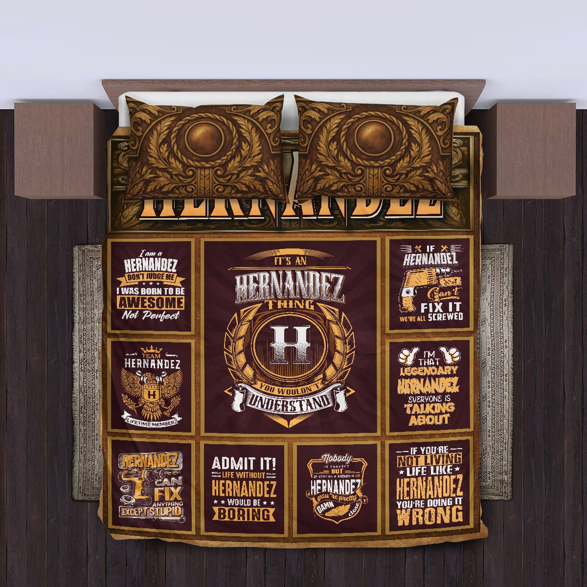 HERNANDEZ Limited Edition Personalized Bedding Set 13K1-BS3