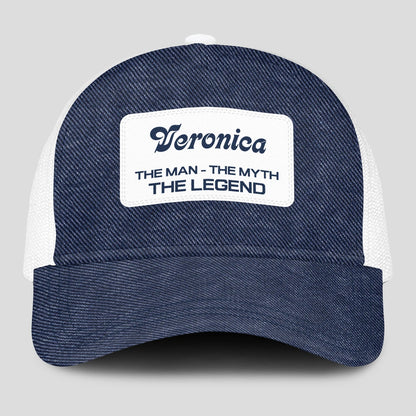 The Man The Myth The Legend Blue Denim Mesh Cap VERONICA 13K1 C194PF