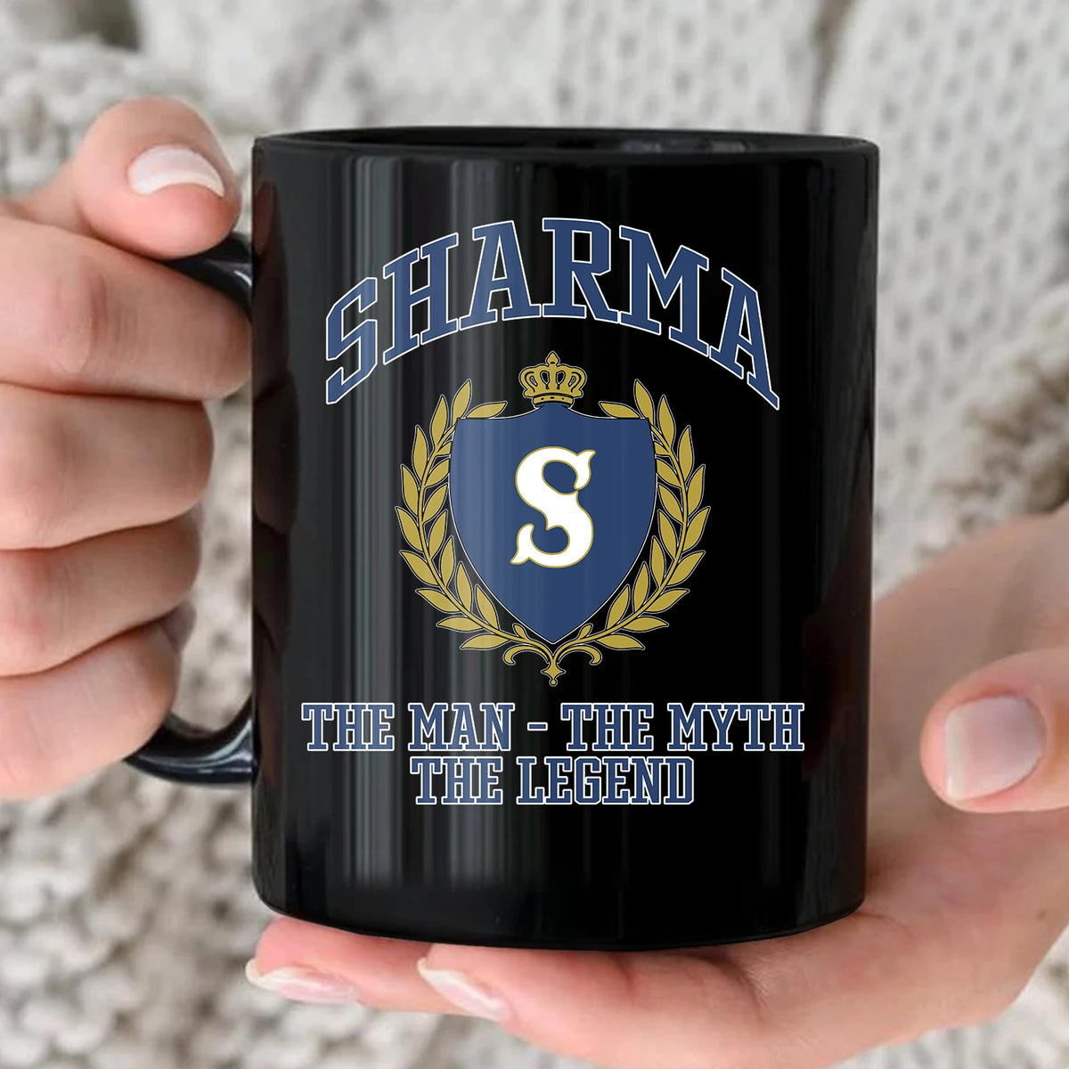 The Man The Myth The Legend Blue And Yellow Logo Mug SHARMA 13K1 MG24