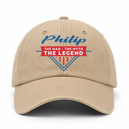 The Man The Myth The Legend Logo Washed Cap PHILIP 13K1 C37PF