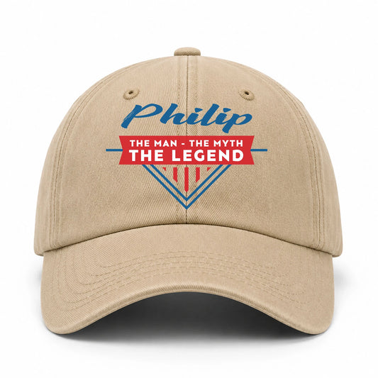 The Man The Myth The Legend Logo Washed Cap PHILIP 13K1 C37PF