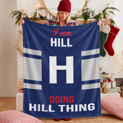 I'm Name Doing Name Things Navy Fleece Blanket HILL 13K1 BK51
