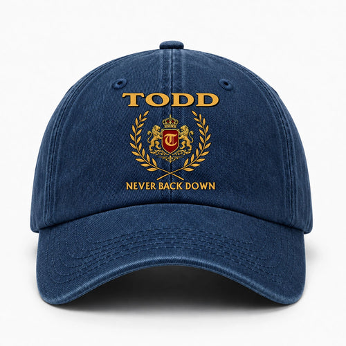 Never Back Down Royal Blue Denim Cap TODD 13K1 C60PF