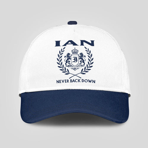 Never Back Down Blue And White Cap IAN 13K1 C59PF