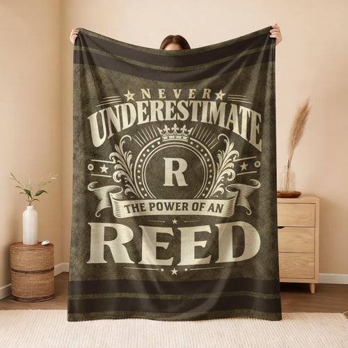 Never Underestimate The Power Of A Name Olive Green Army Fleece Blanket REED 13K1 BK46