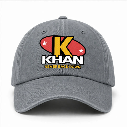 Never Back Down With Your Name And Initial Letter Washed Cap KHAN 13K1 C82PF