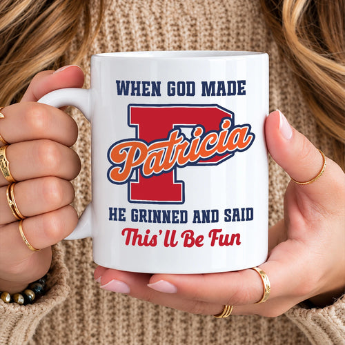 When God Made Your Name Personalized Baseball Mug PATRICIA 13K1 MG07