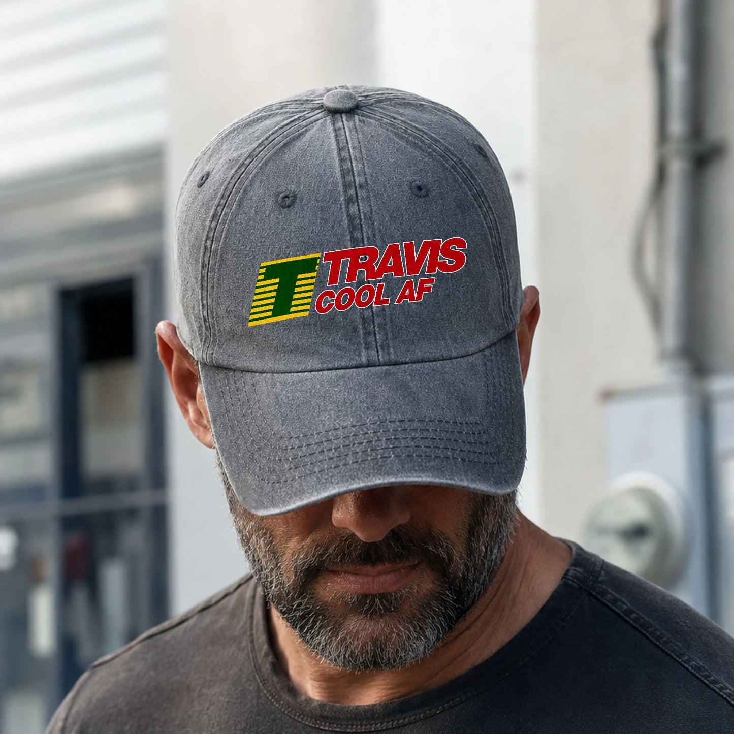 Your Name Cool Af Funny Washed Cap TRAVIS 13K1 C85PF