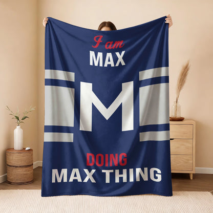 I'm Name Doing Name Things Navy Fleece Blanket MAX 13K1 BK51