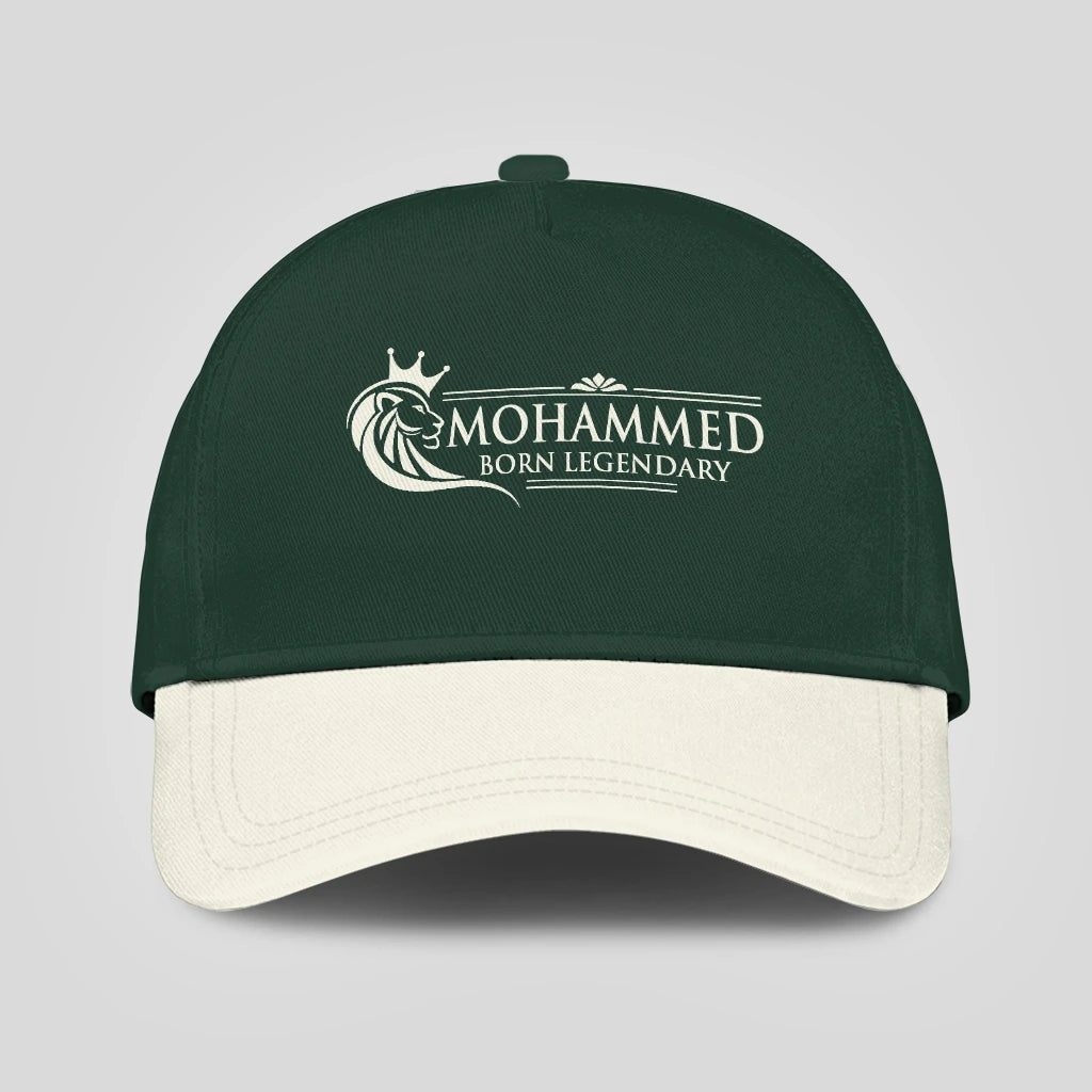 Born Legendary Lion Logo Sage Green And Beige Cap MOHAMMED 13K1 C182PF