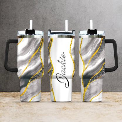 JACKIE 40oz Personalized Tumbler Cup with Straw | Custom Stainless Steel Mug 13K1-TB1