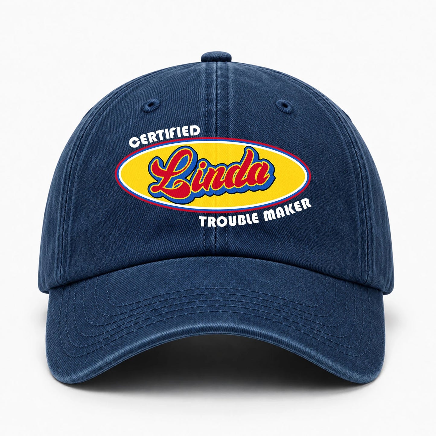 Certified Your Name Trouble Maker Washed Cap LINDA 13K1 C73PF