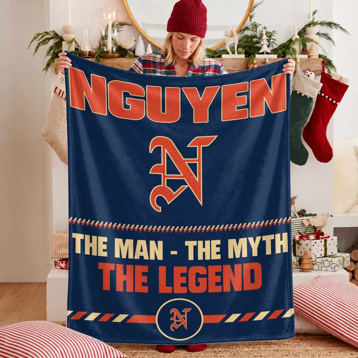 The Man The Myth The Legend Retro Fleece Blanket NGUYEN 13K1 BK53