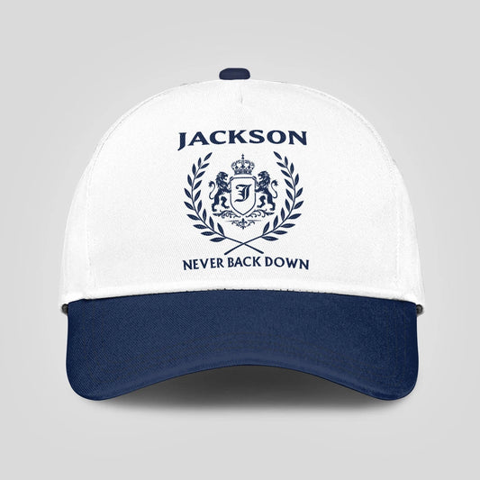 Never Back Down Blue And White Cap JACKSON 13K1 C59PF