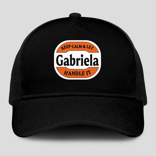 Keep Calm & Let Your Name Handle It Black Mesh Cap GABRIELA 13K1 C199PF