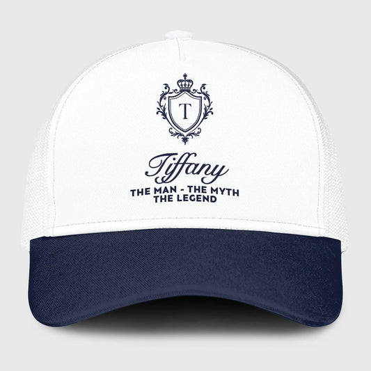 The Man The Myth The Legend Blue And White Baseball Mesh Cap TIFFANY 13K1 C186PF
