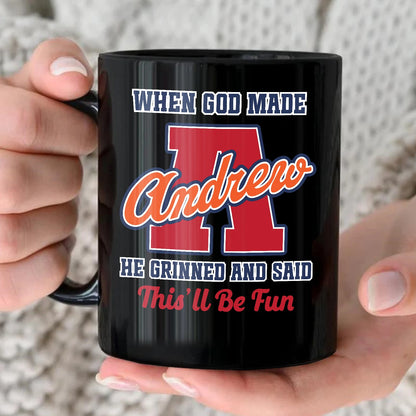 When God Made Your Name Personalized Baseball Mug ANDREW 13K1 MG07