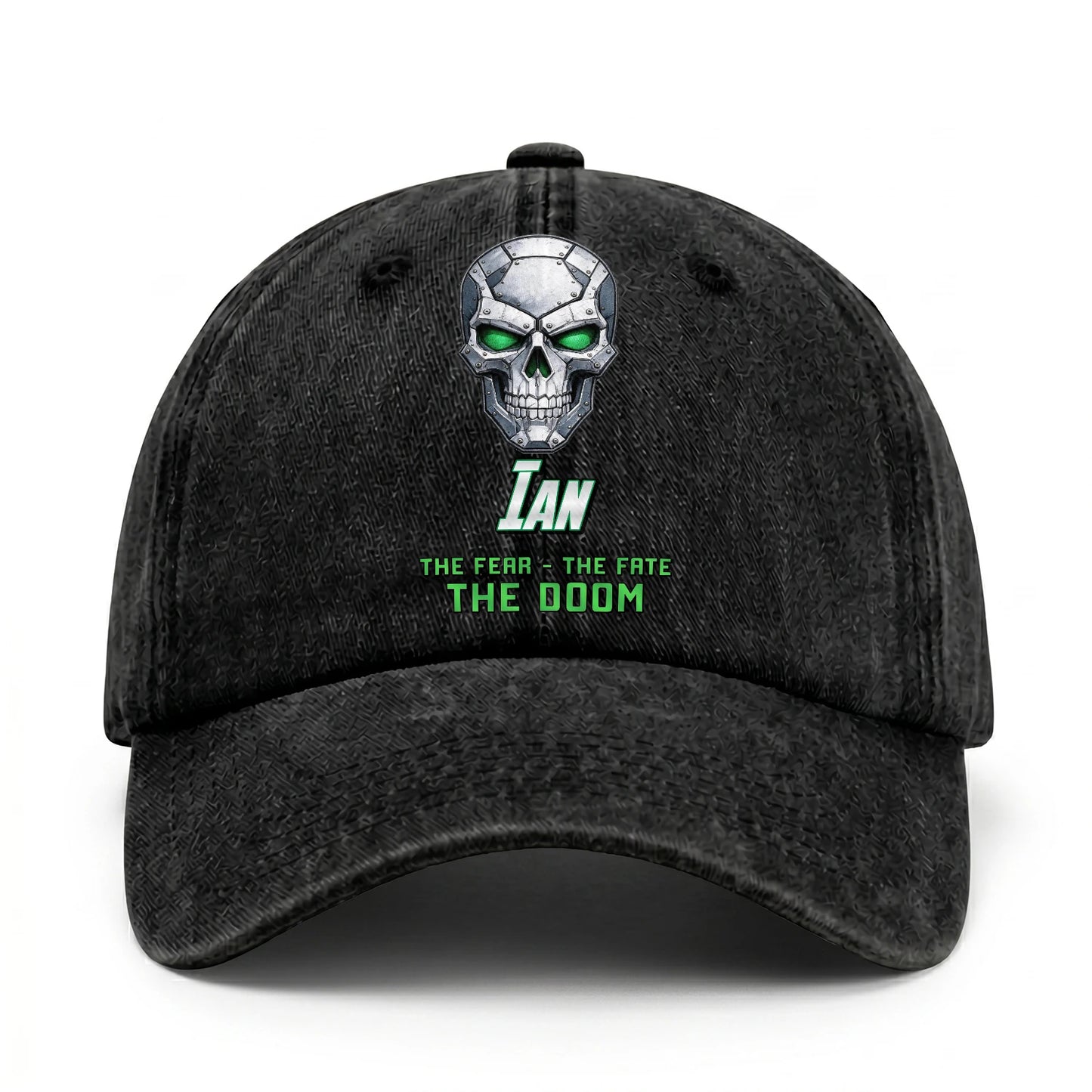 The Fear The Fate The Doom Skull Washed Cap IAN 13K1 C99PF
