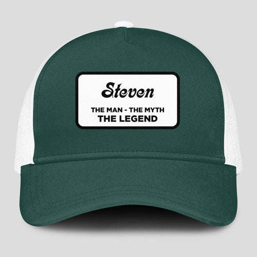 The Man The Myth The Legend Green And White Mesh Cap STEVEN 13K1 C198PF
