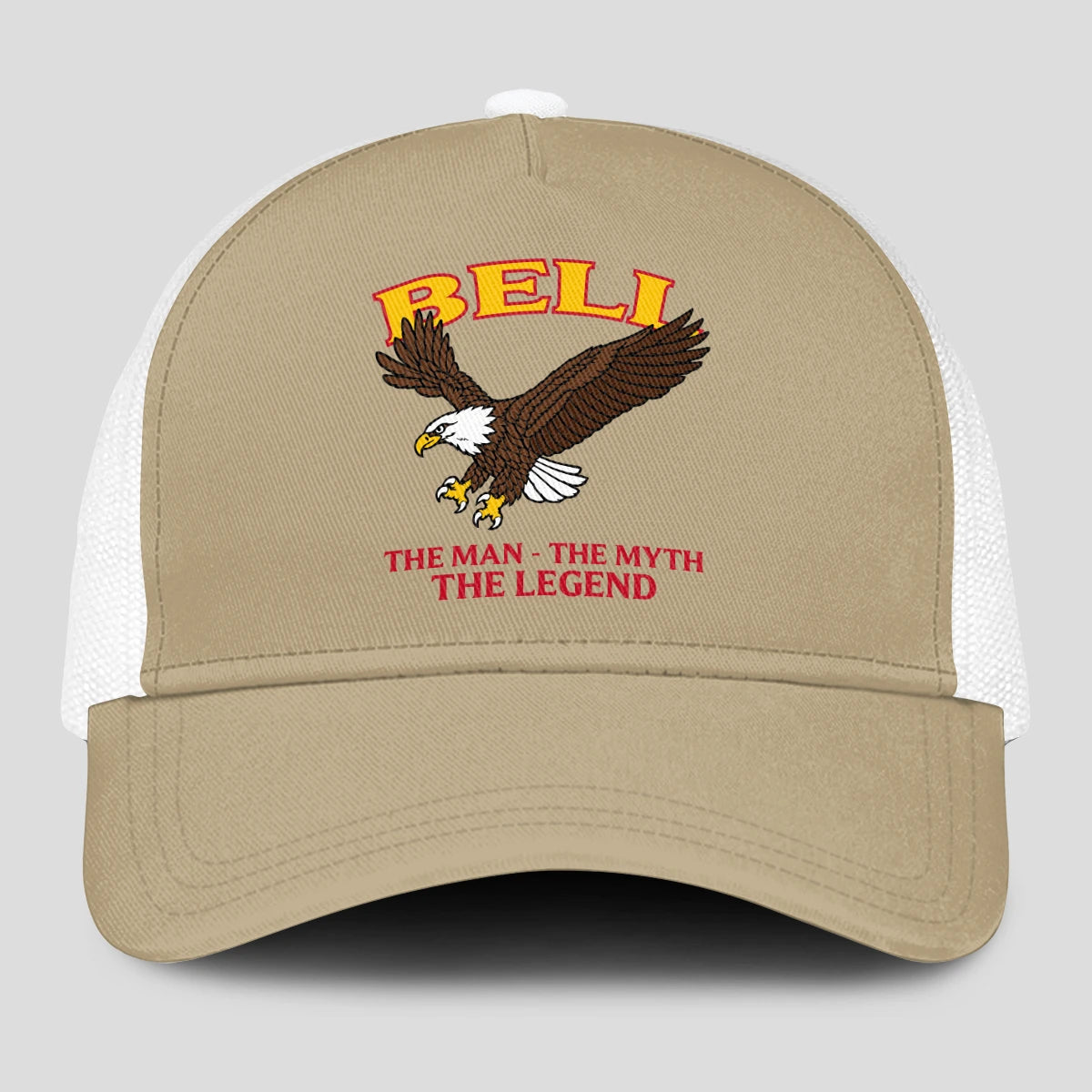 The Man The Myth The Legend Eagle Khaki Mesh Cap BELL 13K1 C210PF