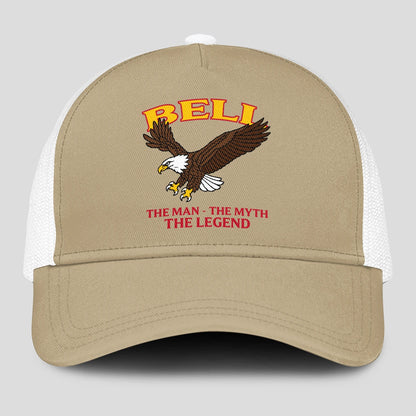 The Man The Myth The Legend Eagle Khaki Mesh Cap BELL 13K1 C210PF
