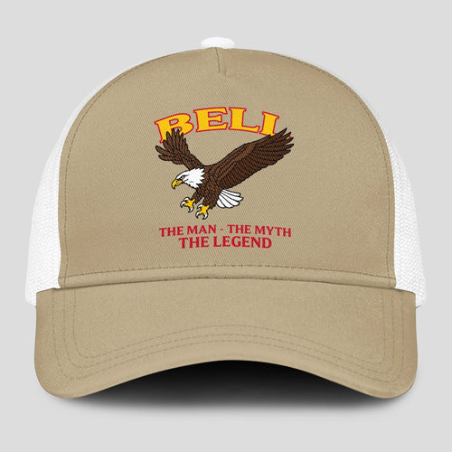 The Man The Myth The Legend Eagle Khaki Mesh Cap BELL 13K1 C210PF
