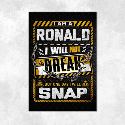 RONALD Motivational Rug – Black & Yellow Quote Carpet for Living Room 13K1-AR1