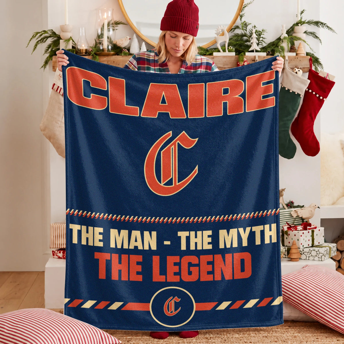 The Man The Myth The Legend Retro Fleece Blanket CLAIRE 13K1 BK53