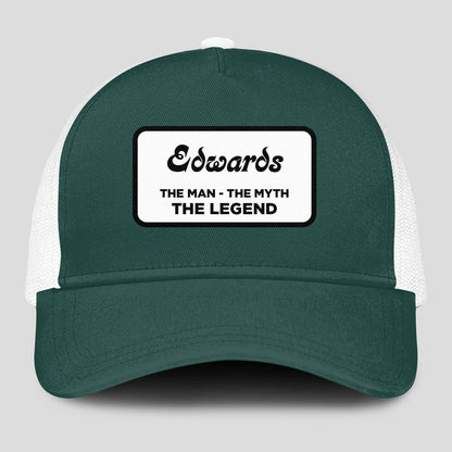 The Man The Myth The Legend Green And White Mesh Cap EDWARDS 13K1 C198PF