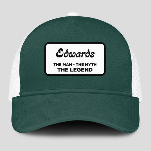 The Man The Myth The Legend Green And White Mesh Cap EDWARDS 13K1 C198PF