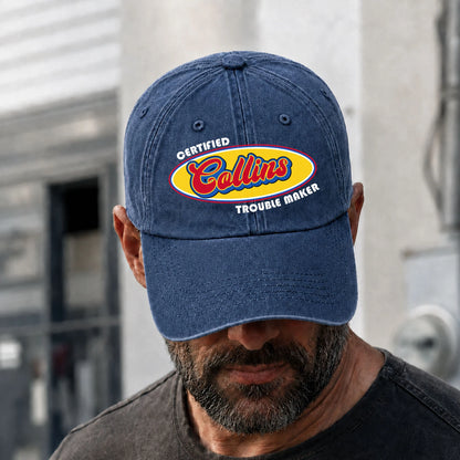 Certified Your Name Trouble Maker Washed Cap COLLINS 13K1 C73PF