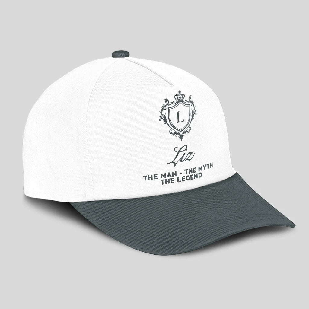 The Man The Myth The Legend Elegant Gray And White Cap LIZ 13K1 C170PF
