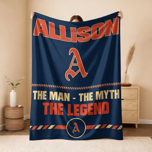 The Man The Myth The Legend Retro Fleece Blanket ALLISON 13K1 BK53
