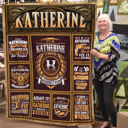 KATHERINE Personalized Blanket | Custom Name Cozy Throw Gift 13K1-BK4