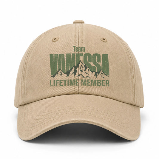 Team Your Name Lifetime Member Mountain Cap VANESSA 13K1 C58PF