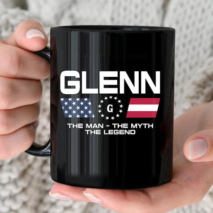 The Man The Myth The Legend Us Flag Mug GLENN 13K1 MG23