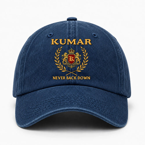 Never Back Down Royal Blue Denim Cap KUMAR 13K1 C60PF