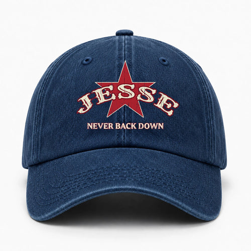 Never Back Down Western Blue Denim Cap JESSE 13K1 C61PF