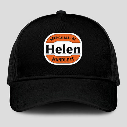 Keep Calm & Let Your Name Handle It Black Mesh Cap HELEN 13K1 C199PF